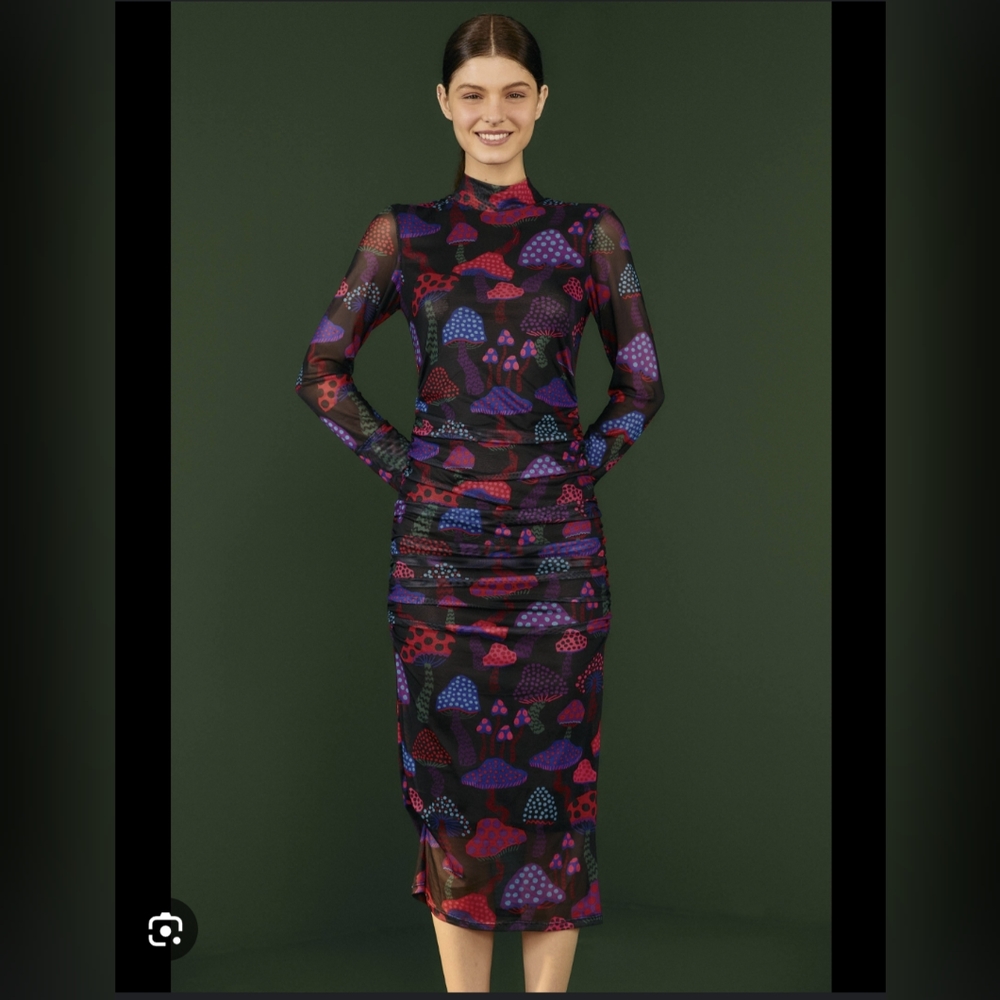 Farm Rio Neon Mushroom Tulle Dress